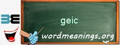 WordMeaning blackboard for geic